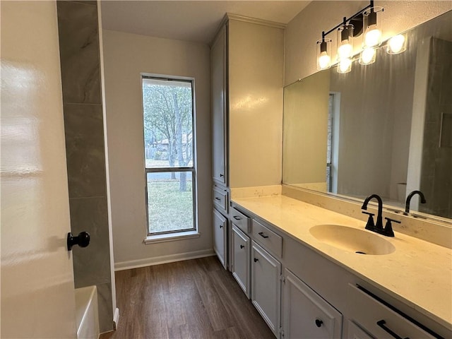 6118 Locke, Corpus Christi, TX 78415 - full bath with wood finished floors and vanity