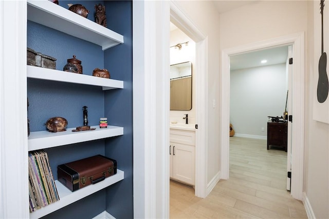 4101 Karo Dr, Corpus Christi, TX 78414 - hall featuring light wood-style flooring and baseboards
