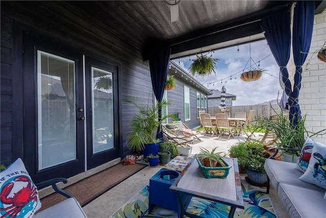 4101 Karo Dr, Corpus Christi, TX 78414 - view of patio with outdoor dining area, french doors, and outdoor lounge area