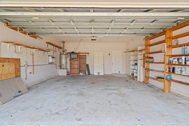 garage with water heater