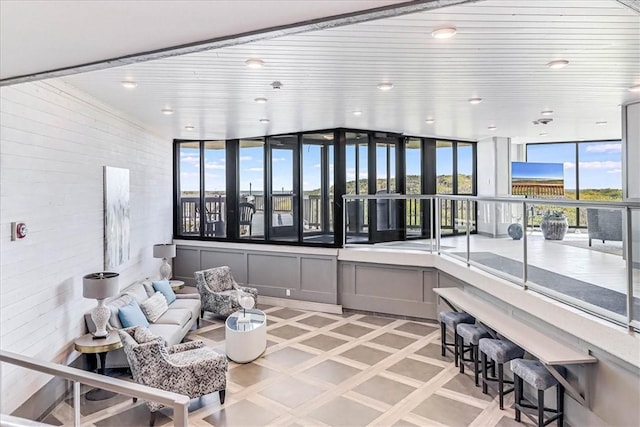 interior space featuring recessed lighting