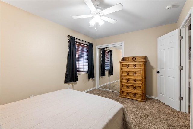 3837 Brockhampton Ct, Corpus Christi, TX 78414 - bedroom with carpet, a closet, and ceiling fan