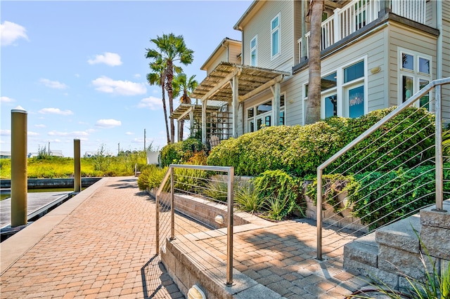 view of property's community with a pergola