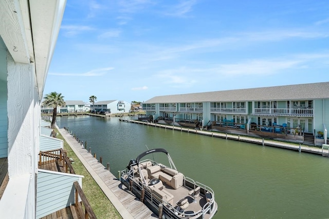 view of water feature featuring a boat dock