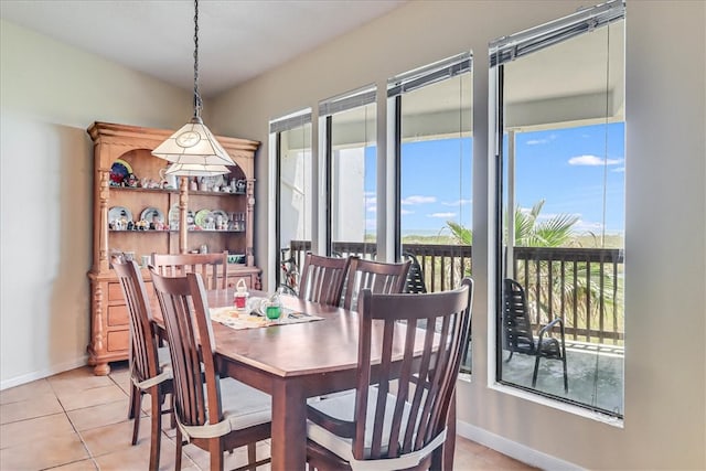 view of tiled dining room