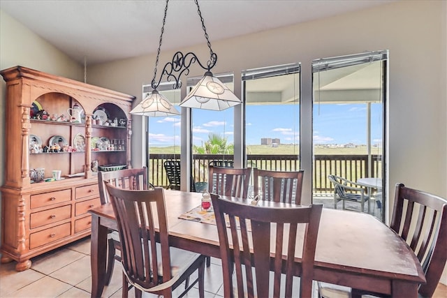 view of tiled dining room