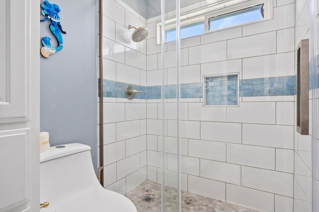 1819 Bay Shore Dr, Rockport, TX 78382 - bathroom featuring a stall shower and toilet
