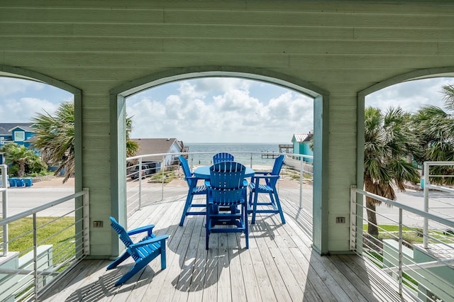 1819 Bay Shore Dr, Rockport, TX 78382 - deck with a water view and outdoor dining area