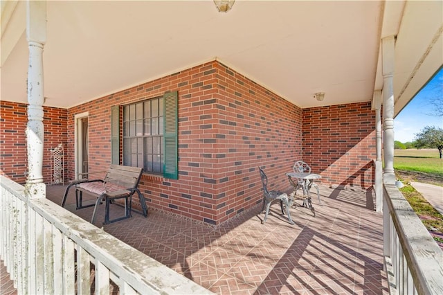 view of patio featuring covered porch