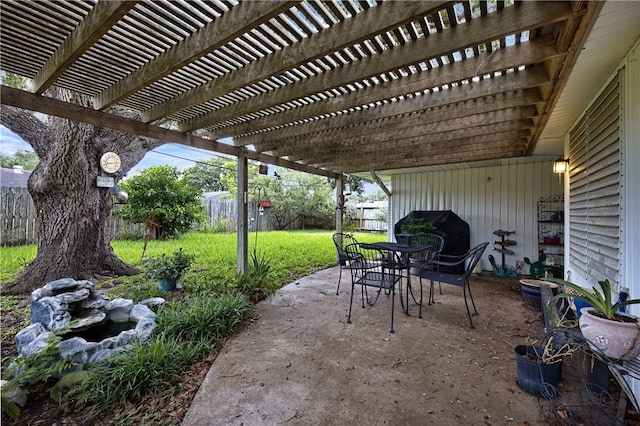 view of patio / terrace with a pergola