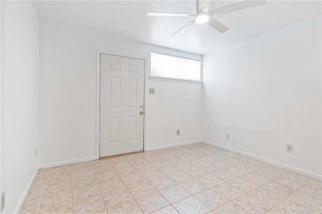 3402 Ocean Dr Unit 16, Corpus Christi, TX 78411 - unfurnished room with ceiling fan and light tile patterned floors