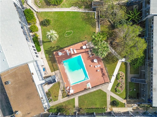 3402 Ocean Dr Unit 16, Corpus Christi, TX 78411 - bird's eye view of a pool