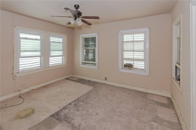 unfurnished room featuring ceiling fan