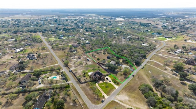 drone / aerial view with a rural view