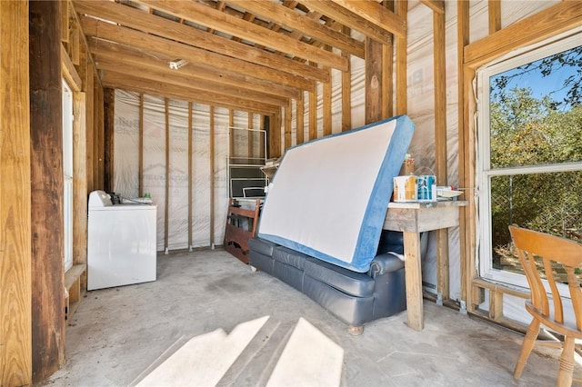 interior space with washer / clothes dryer