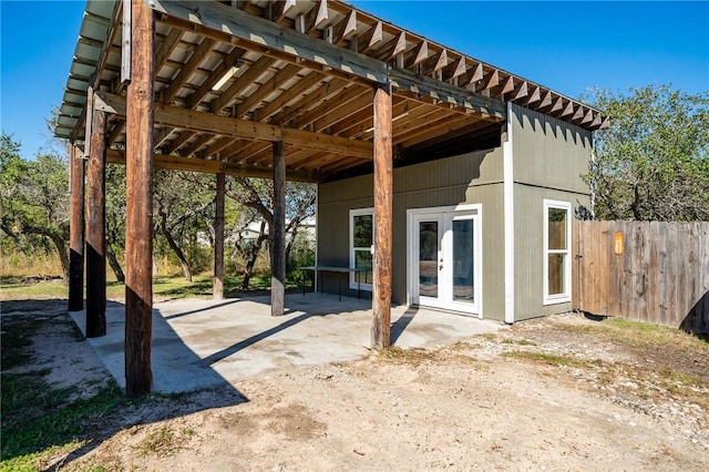 view of patio with french doors