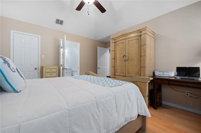 2301 Cyprus Dr, Ingleside, TX 78362 - bedroom with light wood-style floors, baseboards, and ceiling fan