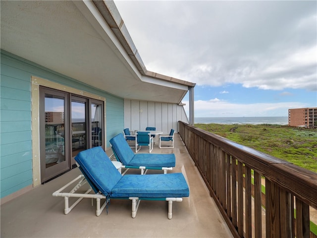 balcony with a water view