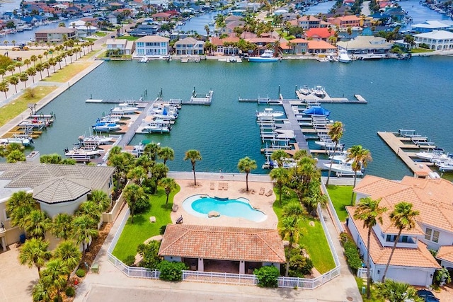 134 La Joya Prt, Aransas, TX 78373 - aerial view of a nearby body of water and a pool area