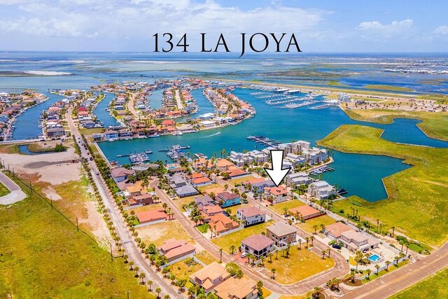 134 La Joya Prt, Aransas, TX 78373 - aerial view of a nearby body of water and numerous boat docks