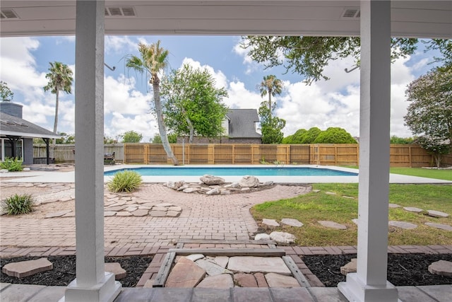 view of pool featuring a patio area