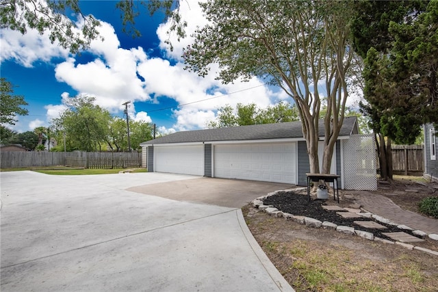 view of garage