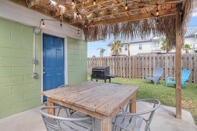 view of patio featuring area for grilling