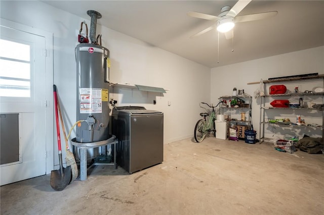 utilities with water heater and washer / clothes dryer