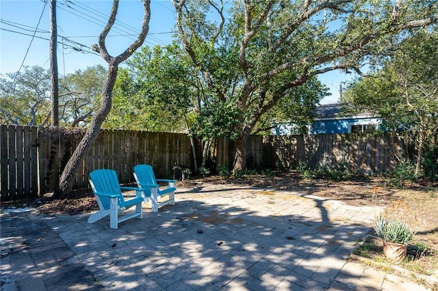 view of patio featuring a fenced backyard