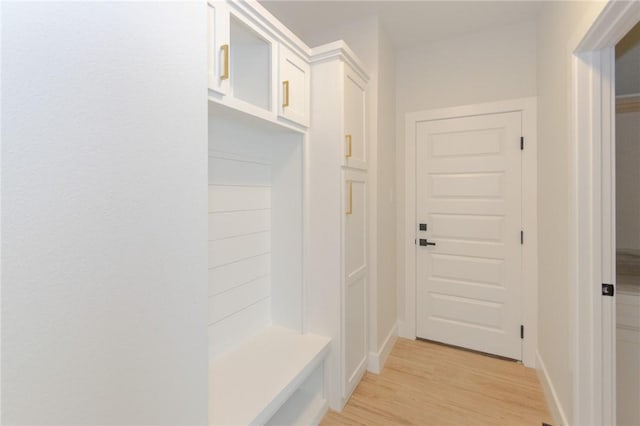 mudroom with light wood-type flooring