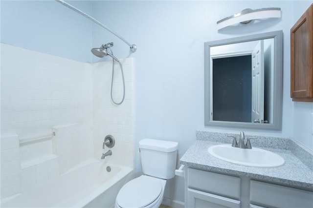 full bathroom with vanity, toilet, and tub / shower combination