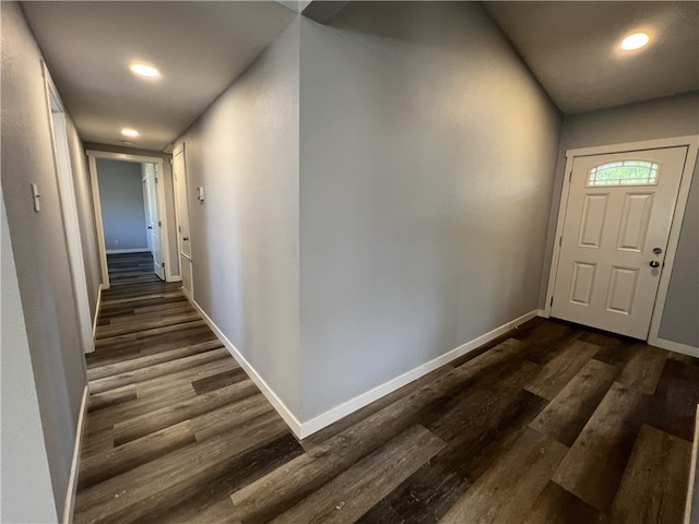 foyer featuring dark hardwood / wood-style flooring