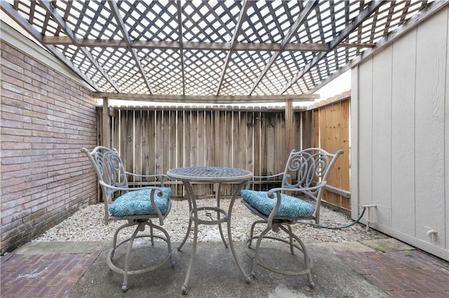 view of patio / terrace featuring fence