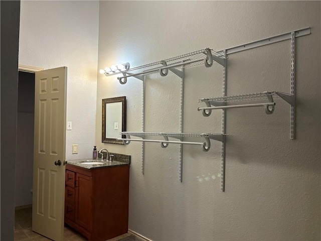 bathroom featuring vanity and tile patterned floors