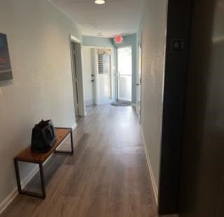 hall featuring wood-type flooring