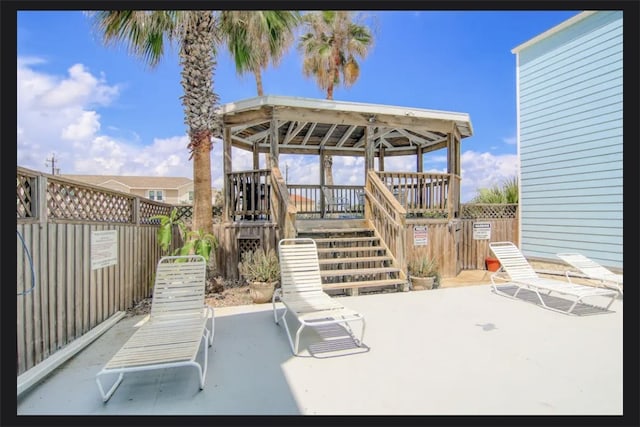 view of patio / terrace with a gazebo