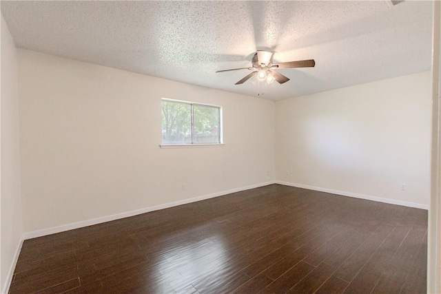 2721 Tumbleweed Dr, Corpus Christi, TX 78410 - empty room featuring ceiling fan, dark wood-style flooring, and a textured ceiling