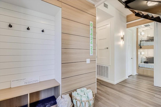 mudroom featuring hardwood / wood-style flooring