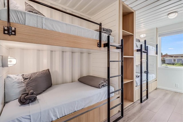 bedroom with light wood-type flooring