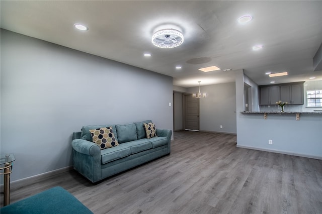 unfurnished living room with light hardwood / wood-style flooring