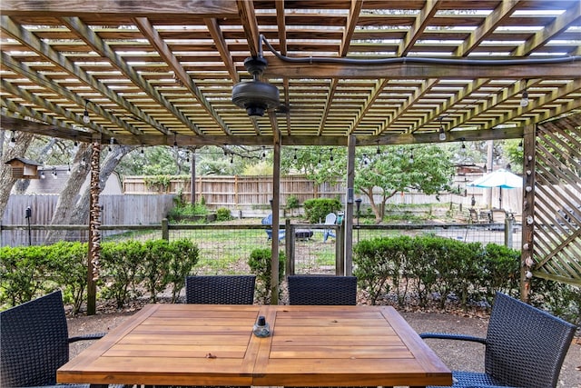 view of patio with a pergola