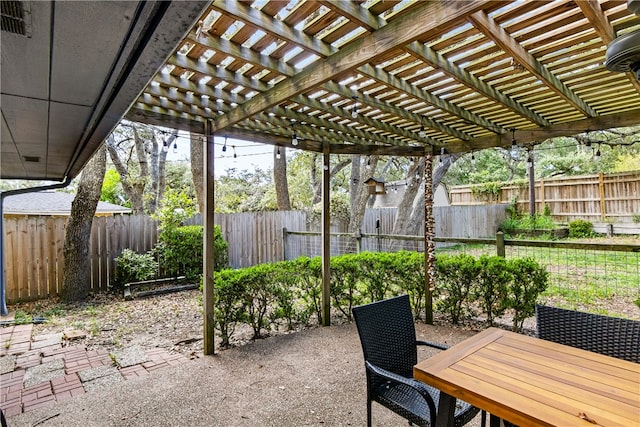 view of patio / terrace featuring a pergola