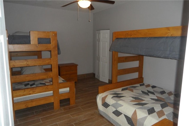 5334 Fm 1069th Rd N, Aransas Pass, TX 78336 - bedroom with wood finished floors and ceiling fan