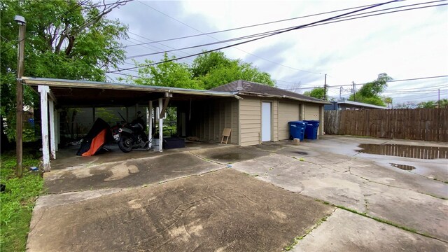 exterior space featuring a garage