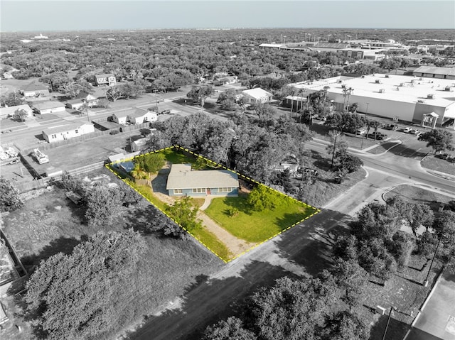 1321 Jenkins St, Rockport, TX 78382 - aerial view of property and surrounding area featuring property boundaries highlighted