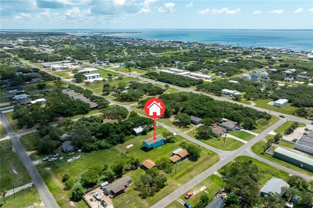 1123 S Fuqua St, Rockport, TX 78382 - aerial overview of property's location with a large body of water