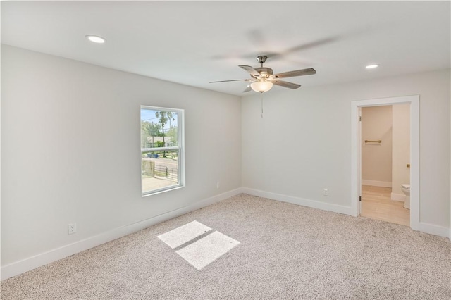 1101 6th St, Corpus Christi, TX 78404 - spare room with a ceiling fan, light colored carpet, and recessed lighting