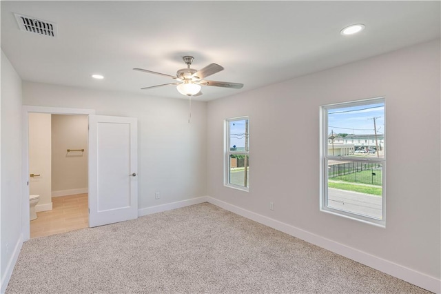 1101 6th St, Corpus Christi, TX 78404 - carpeted empty room featuring a ceiling fan and recessed lighting