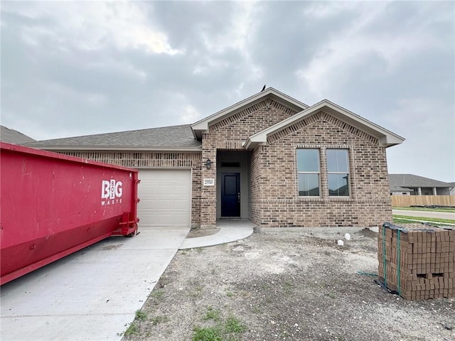 view of front of house with a garage