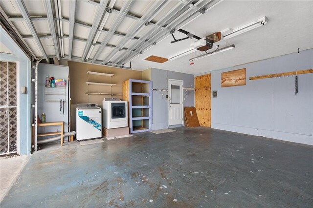 3718 Brushwood, Corpus Christi, TX 78415 - garage with washer and clothes dryer and a garage door opener